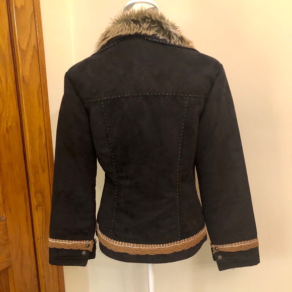 Boho festival faux suede fur blazer jacket - Picture 6 of 7